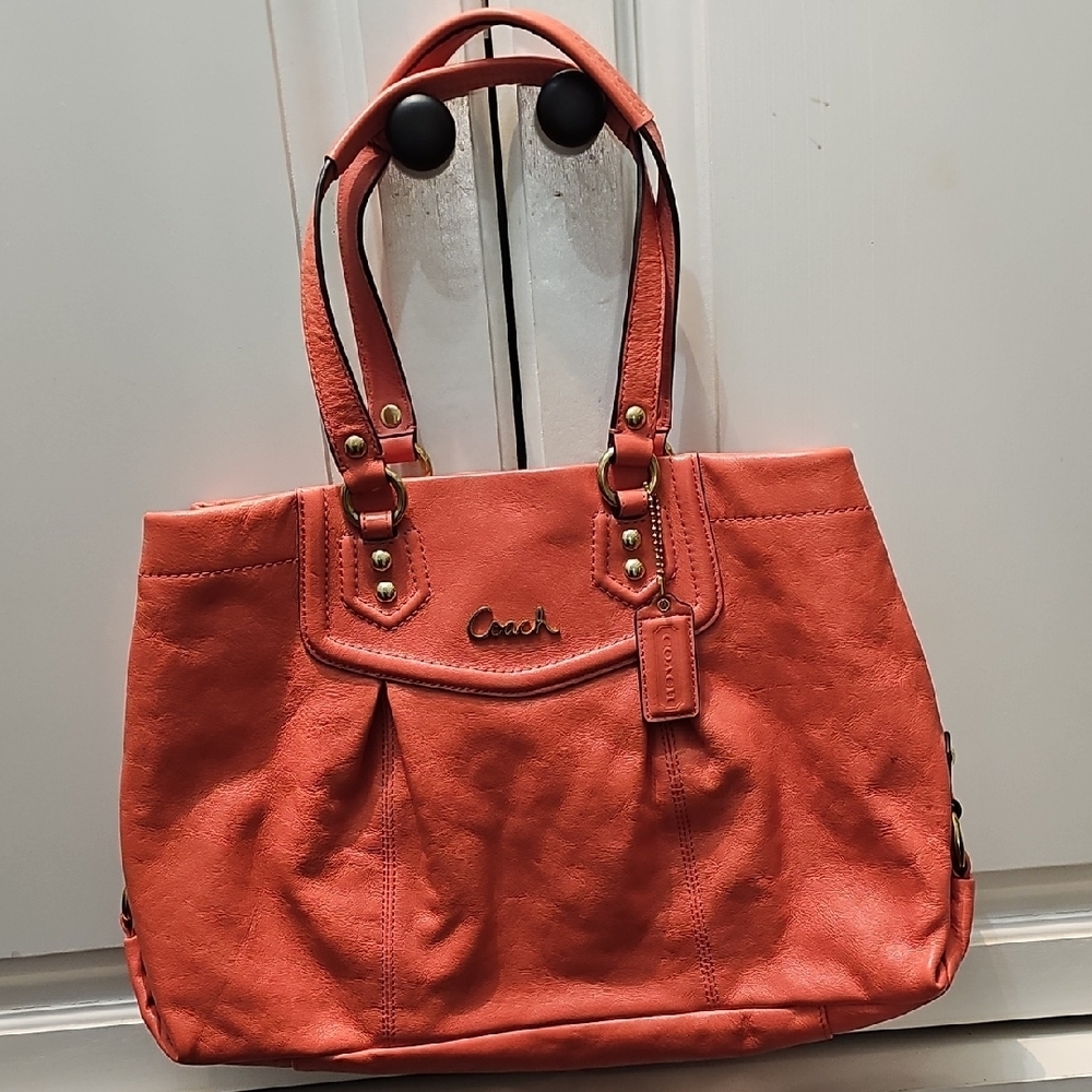 Coach Coral Leather Tote